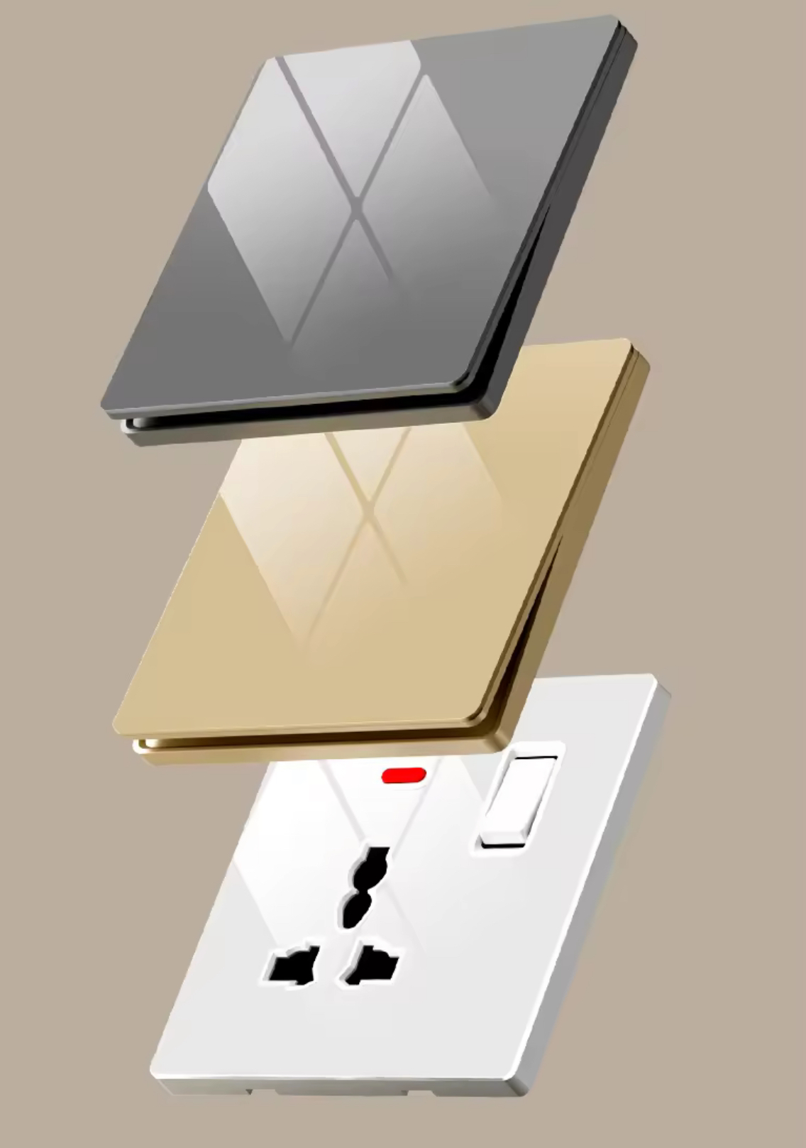 (image for) Slim Glass panel Switch & Socket - Click Image to Close