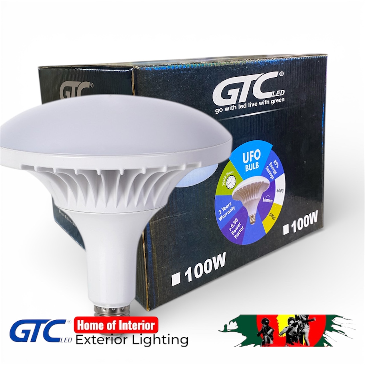 (image for) 100 Watt UFO High Neck Bulb Blue